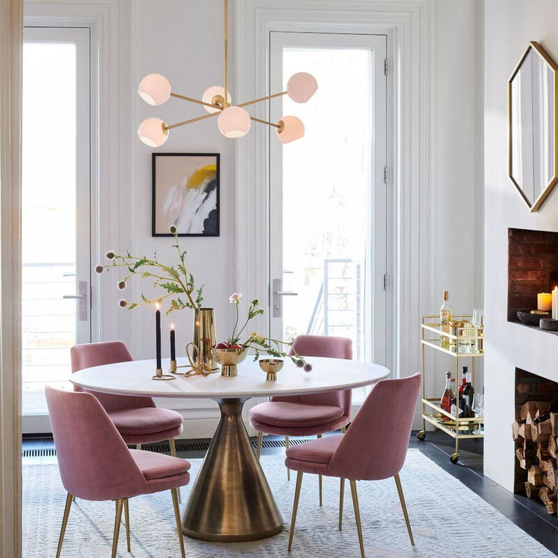 West Elm Staggered Glass 6-Light Chandelier image number 3